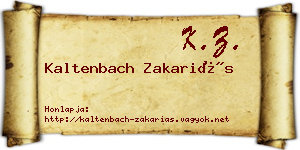 Kaltenbach Zakariás névjegykártya